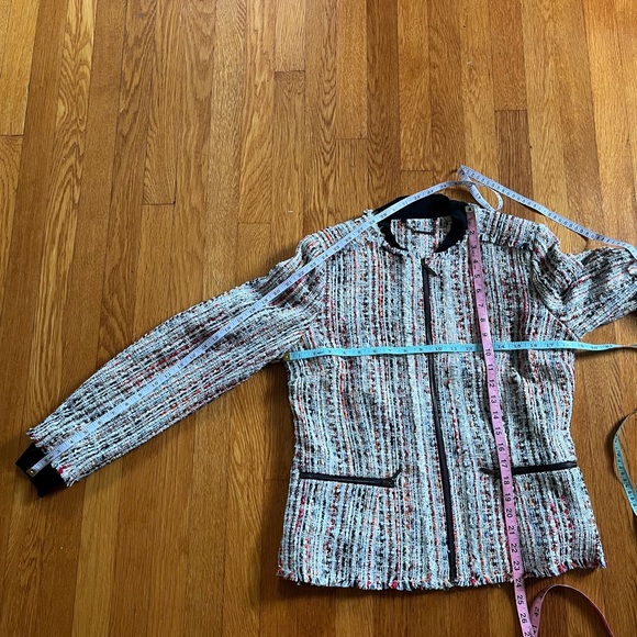Elie Tahari Brooke Womens Jacket Multicolor Tweed Bomber Blazer $448 M Read - Picture 9 of 13